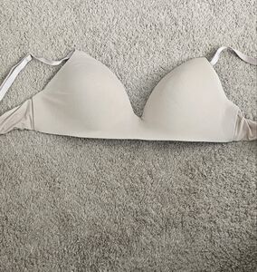 Victoria's Secret Cream Wireless Bra with Plunge Neckline
